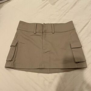 Princess Polly Cargo Cotton Mini Skirt - khaki